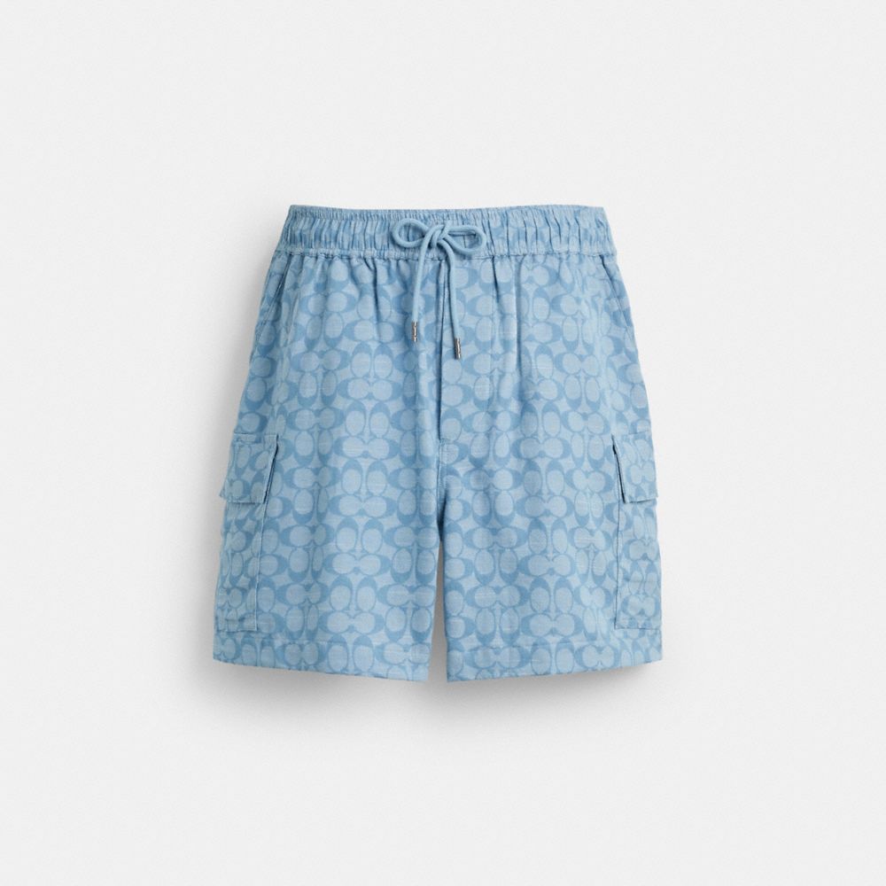 Coach Signature Camp Shorts Light Blue