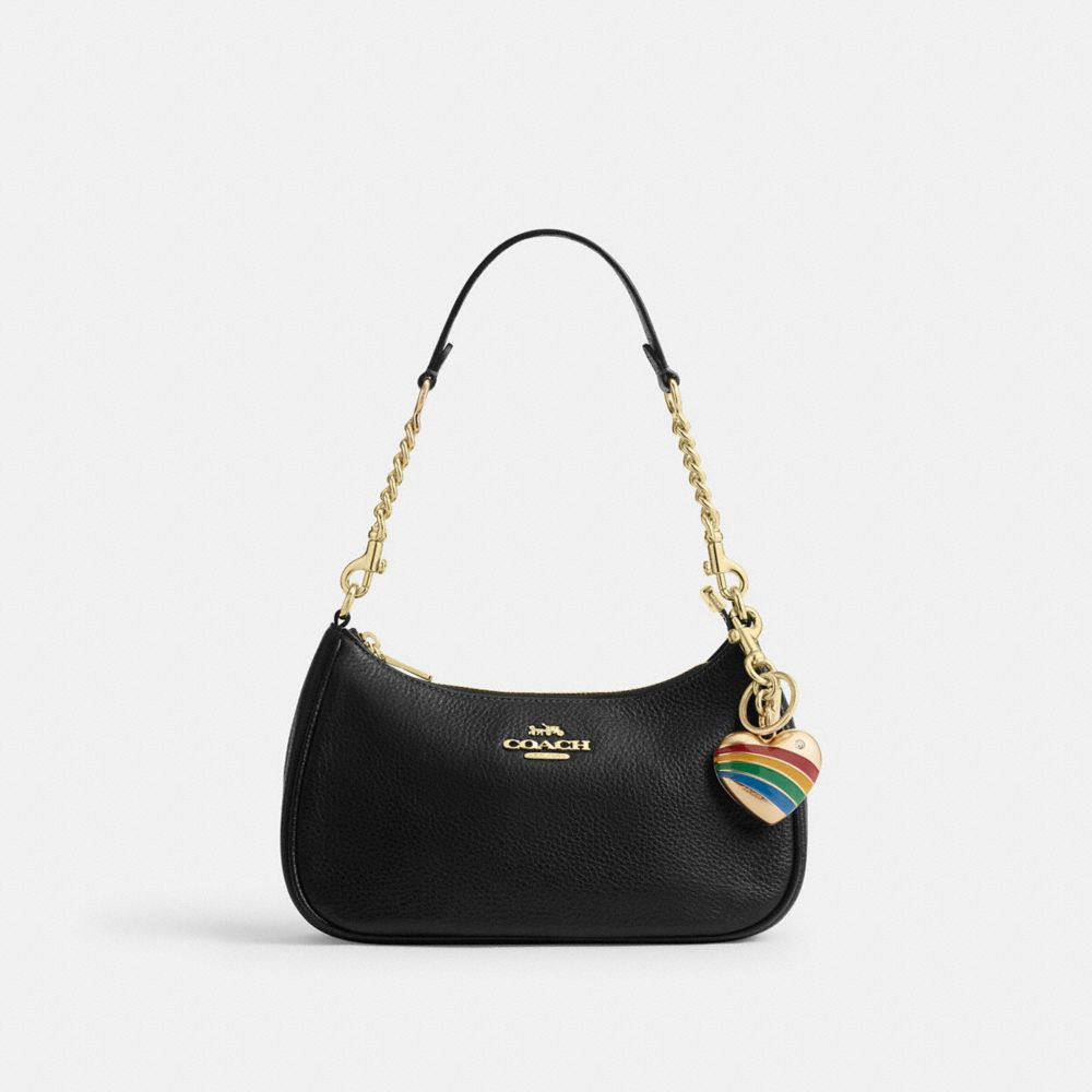 Coach Heart Bag Charm Gold Multi