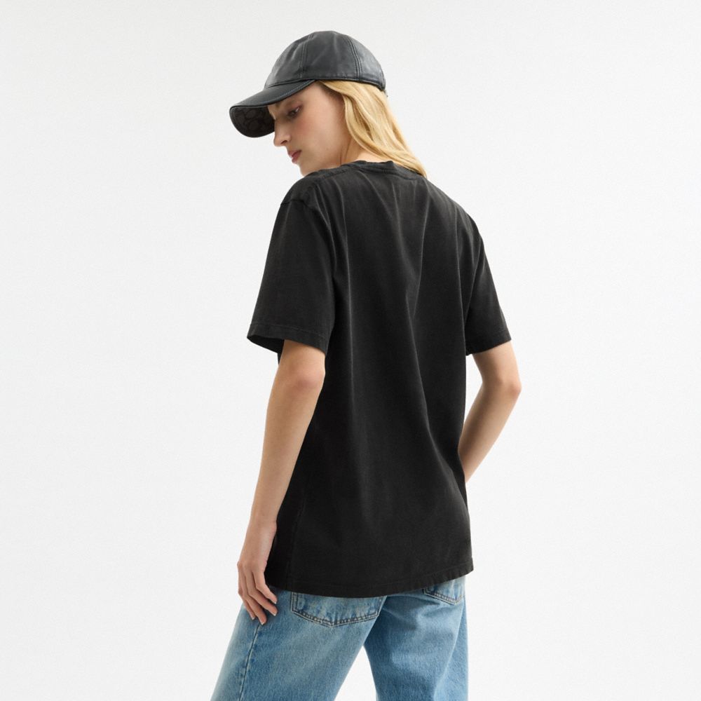 Coach The Hangtags Heavy Metal T Shirt In Organic Cotton Black