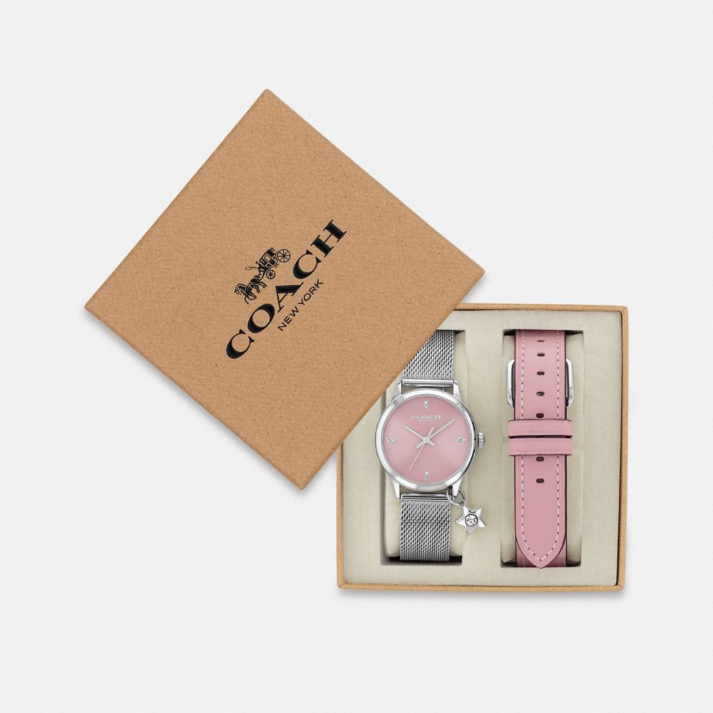 Coach Ruby Watch Gift Set, 32 Mm Stainless Steel Blush