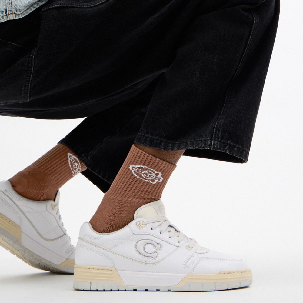 Coach Soho Quarter Crew Socks Sable