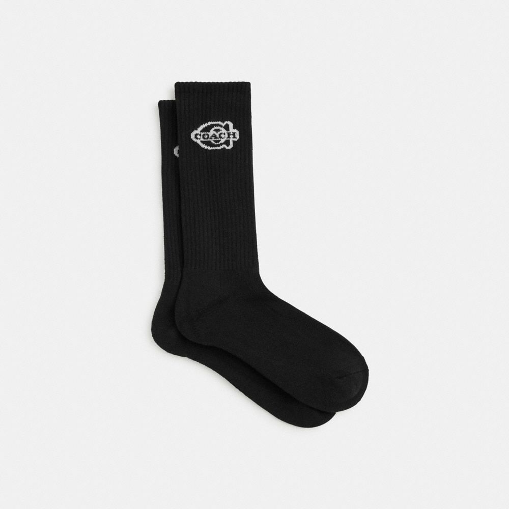 Coach Soho Calf Socks Black