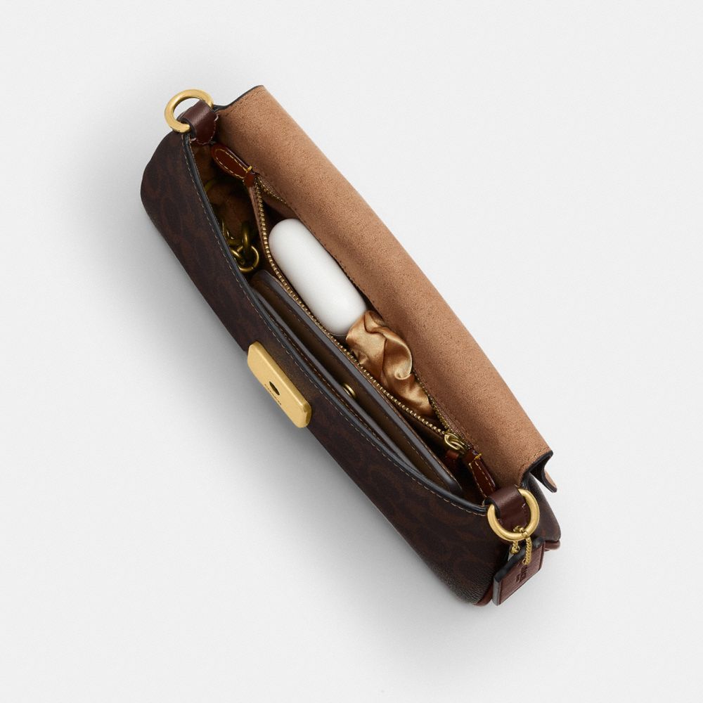 Coach Jet Shoulder Bag In Signature Canvas Brass Maple