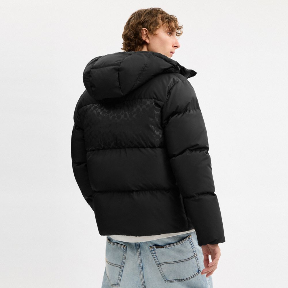Coach Colorblock Down Jacket Black