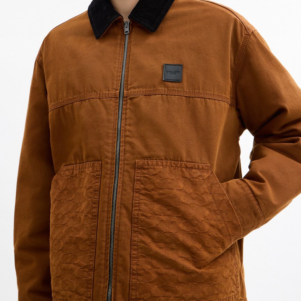 Coach Work Jacket With Quilted Lining Brown