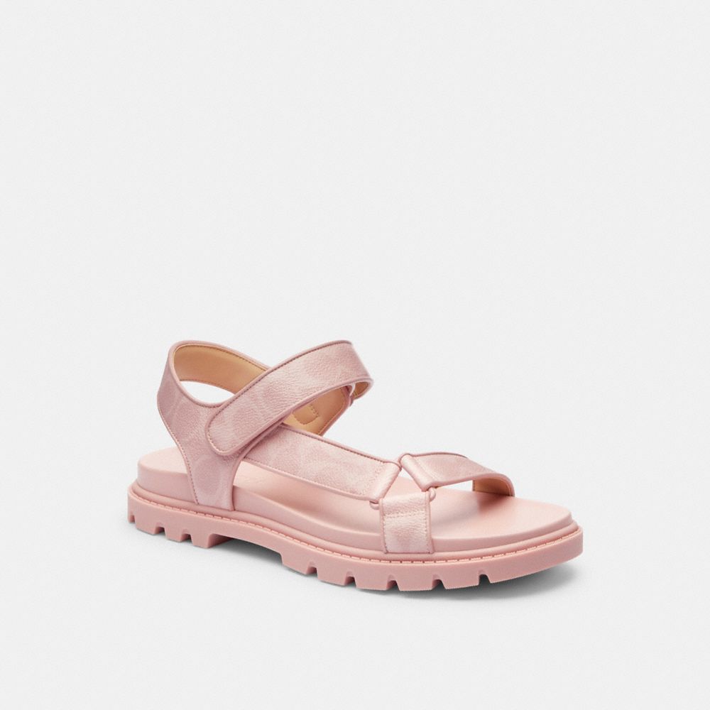 Coach Sport Sandal In Signature Canvas Powder Pink