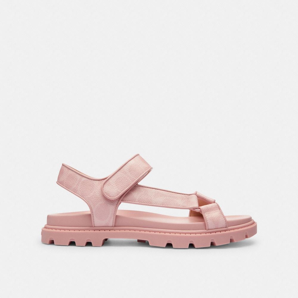 Coach Sport Sandal In Signature Canvas Powder Pink