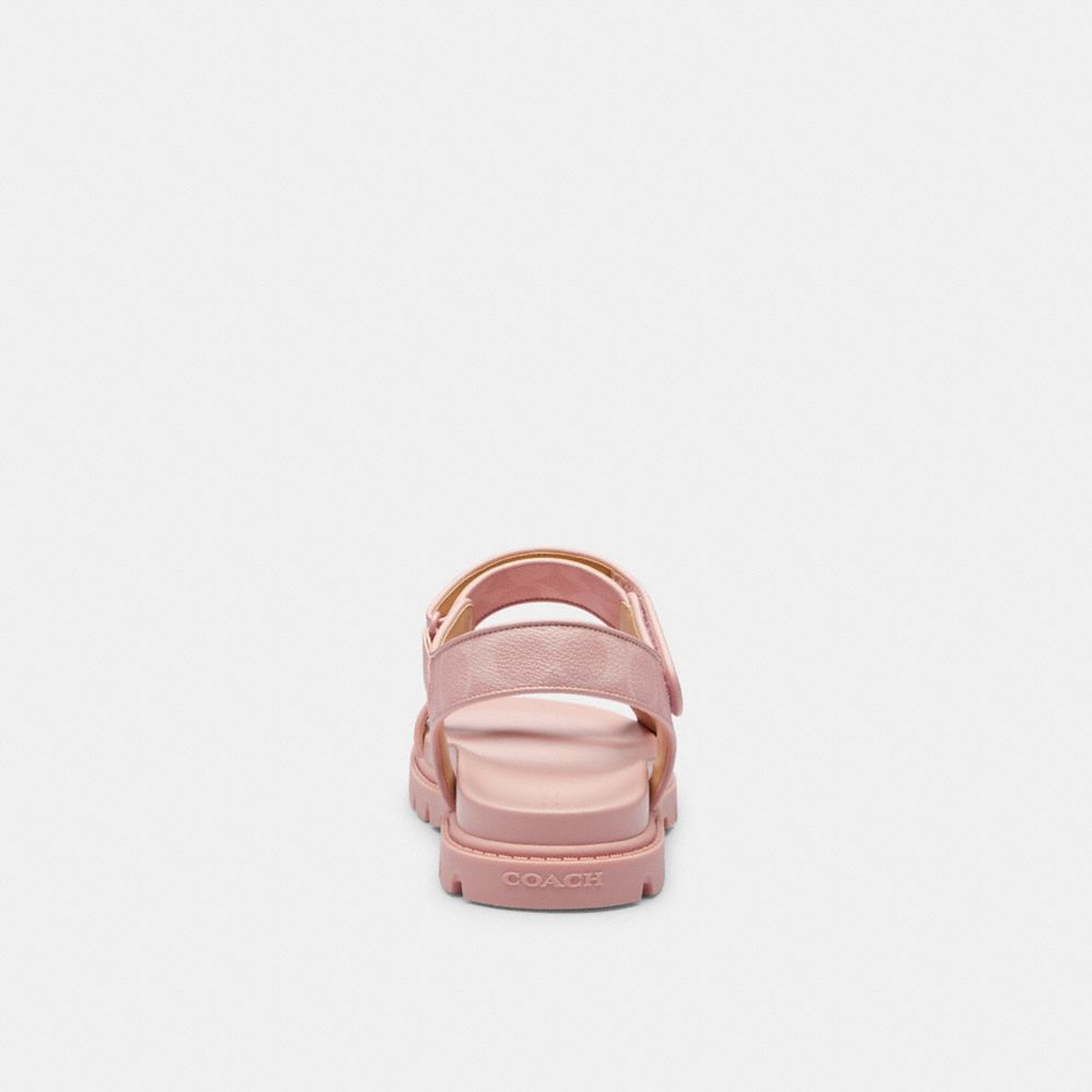 Coach Sport Sandal In Signature Canvas Powder Pink
