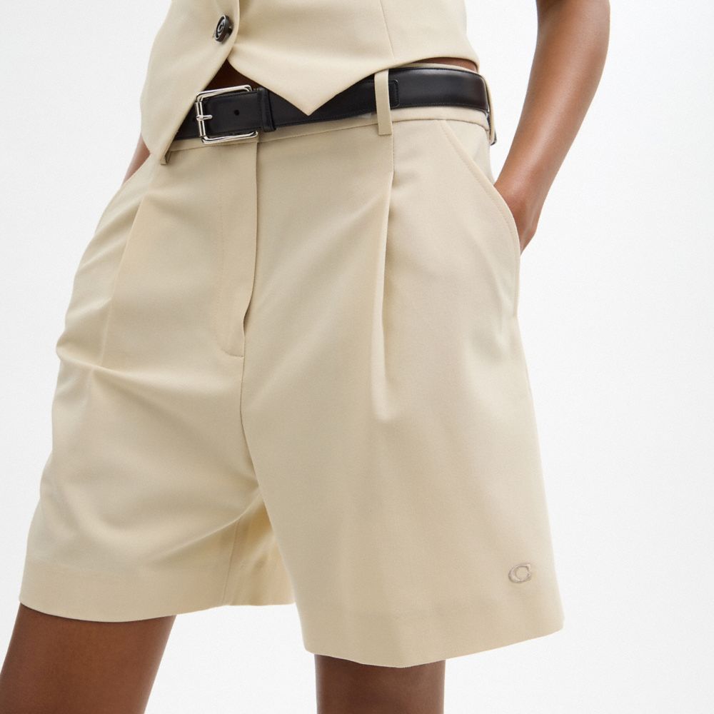 Coach Tailored Shorts In Recycled Polyester Sand