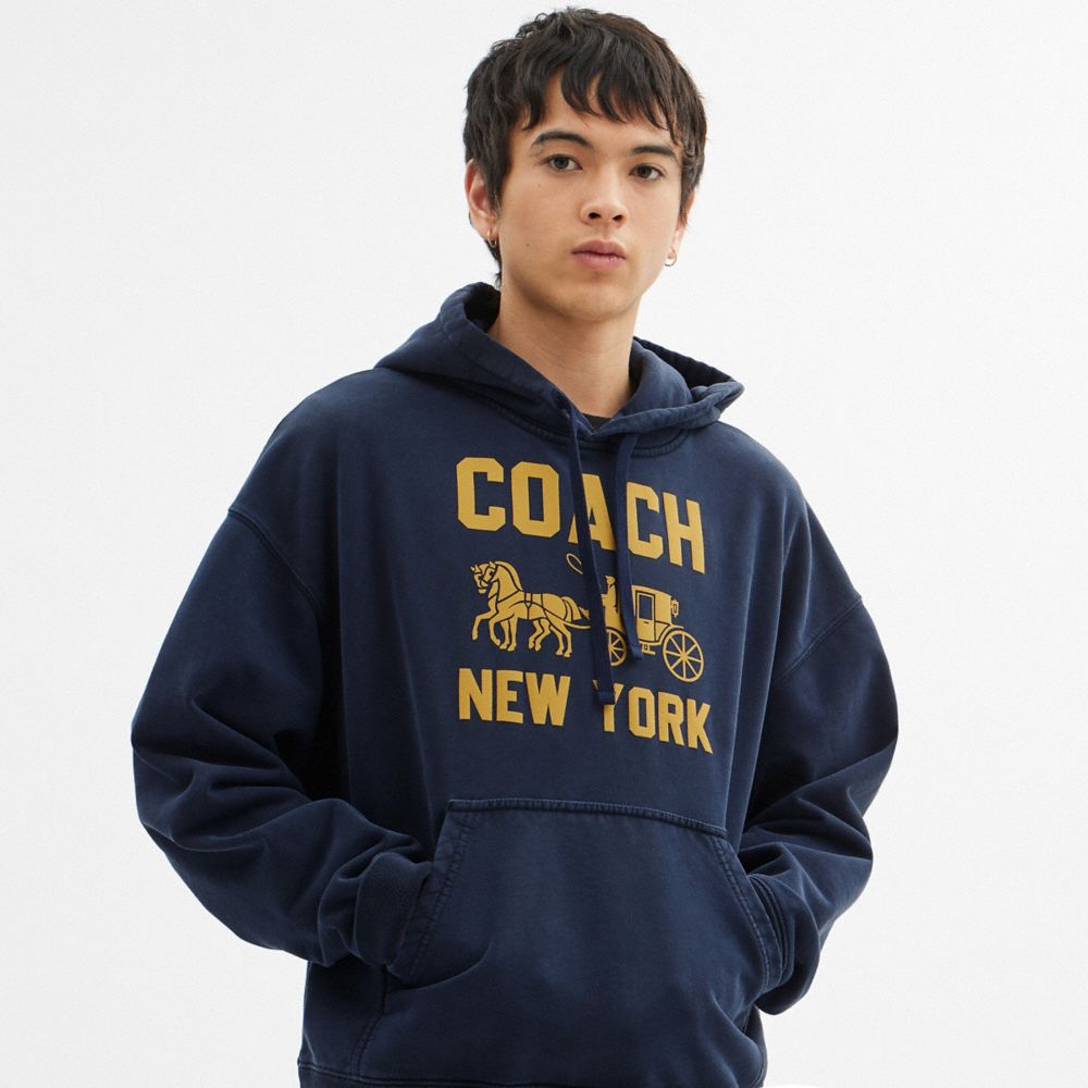 Coach Horse And Carriage Hoodie Navy Blue