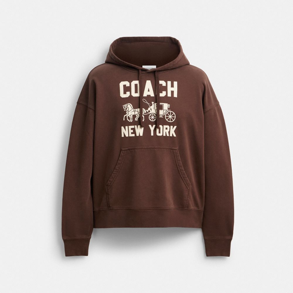 Coach Horse And Carriage Hoodie Brown