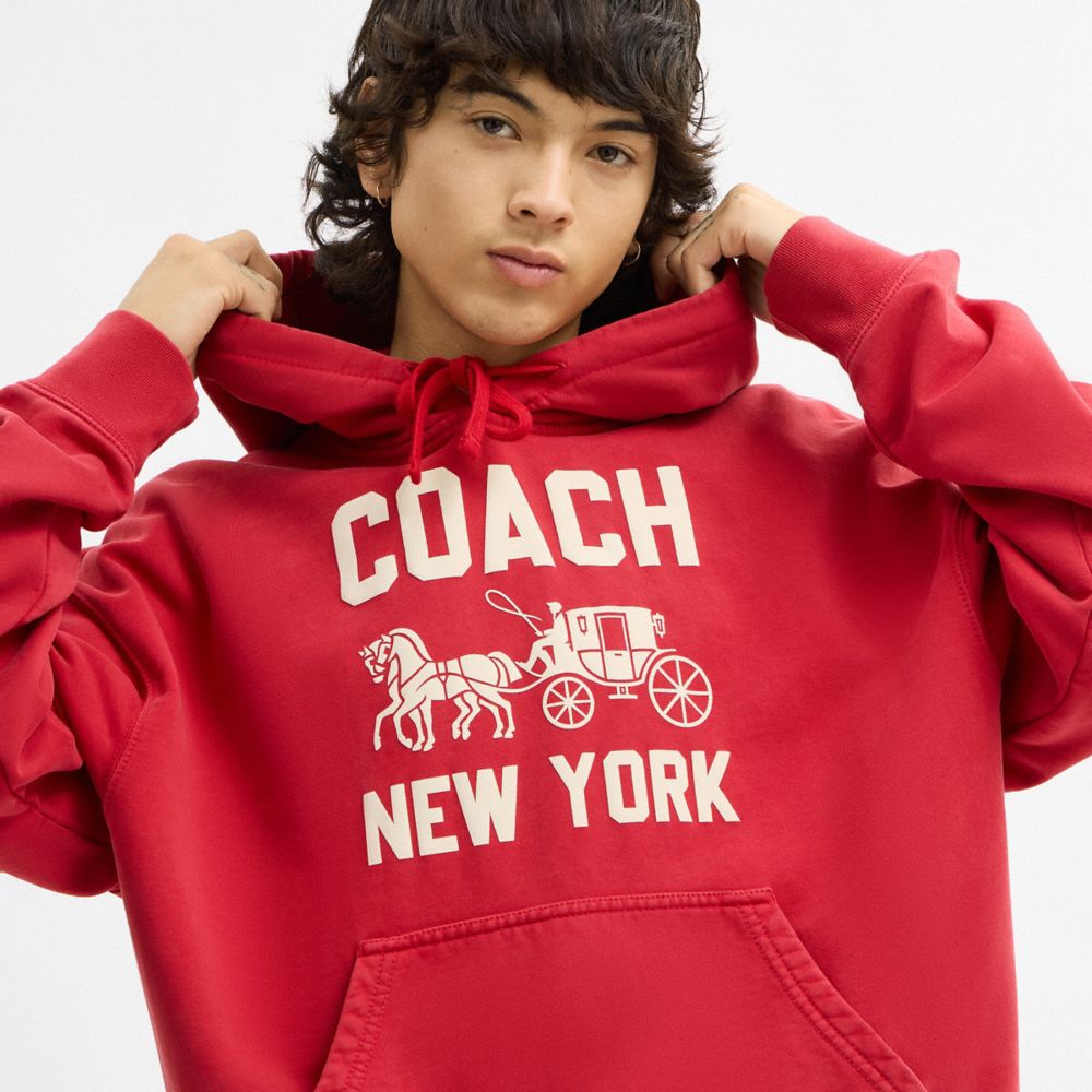 Coach Horse And Carriage Hoodie Red