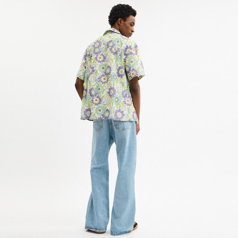 Coach Floral Camp Shirt Purple Floral