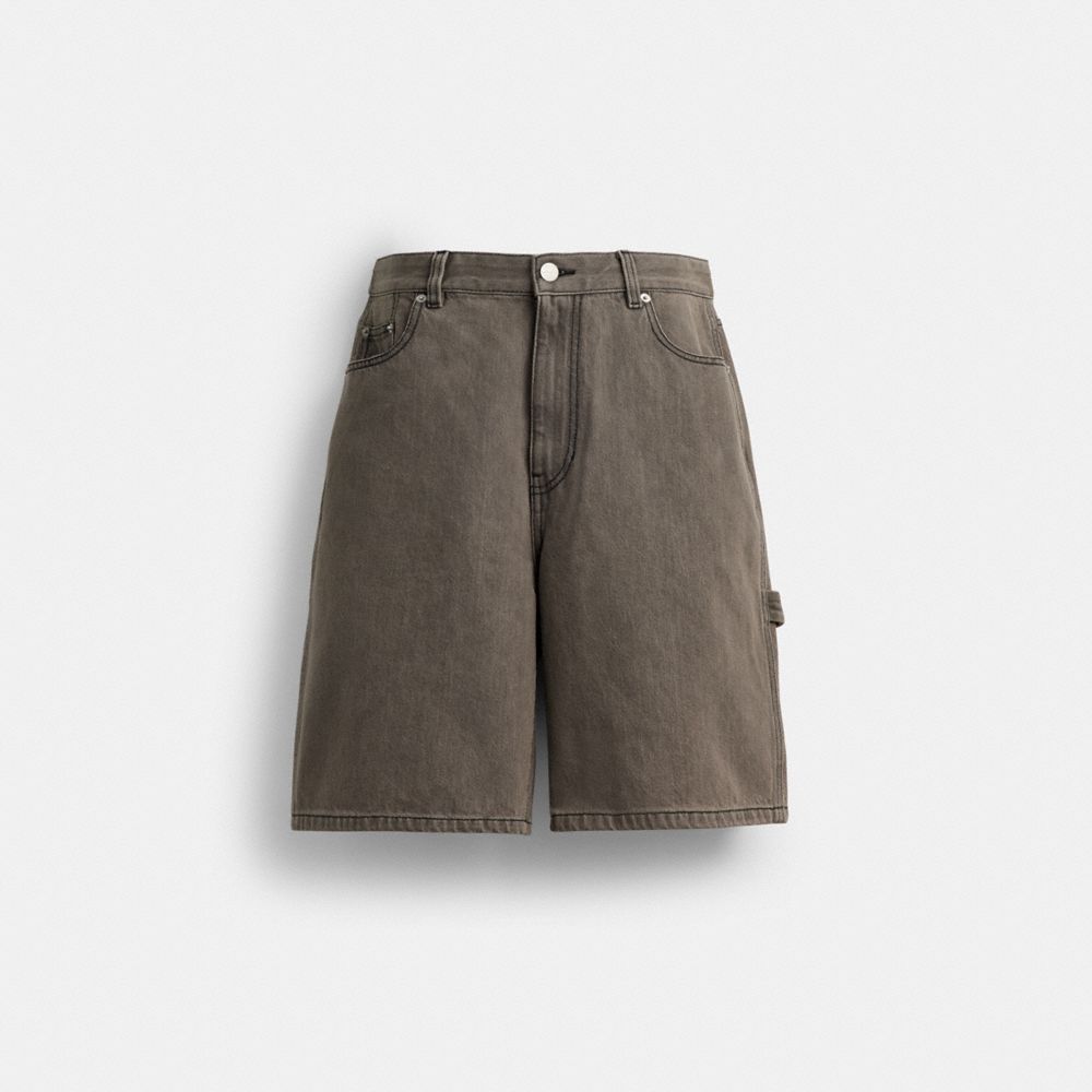 Coach Denim Skater Shorts Charcoal