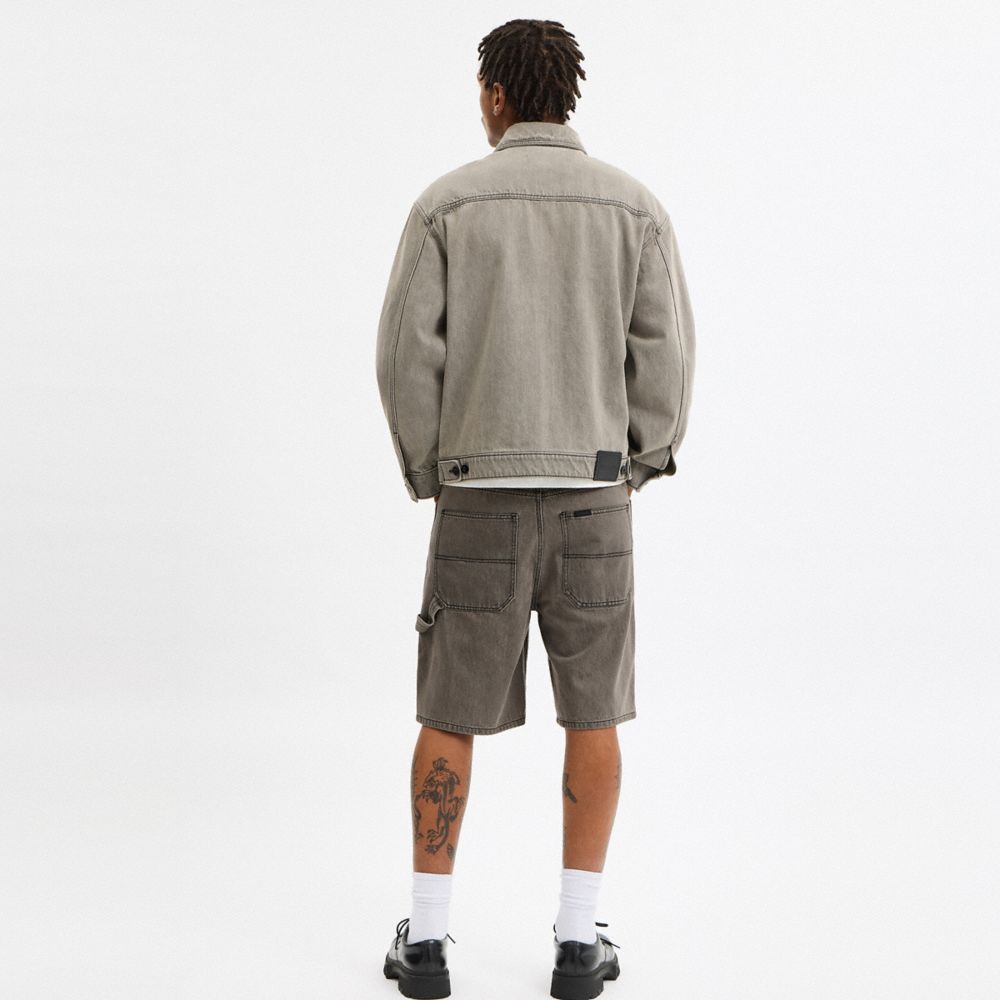 Coach Denim Skater Shorts Charcoal
