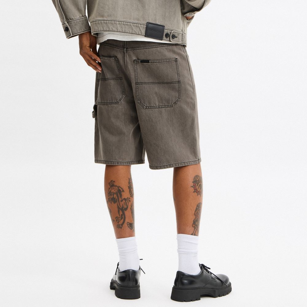 Coach Denim Skater Shorts Charcoal