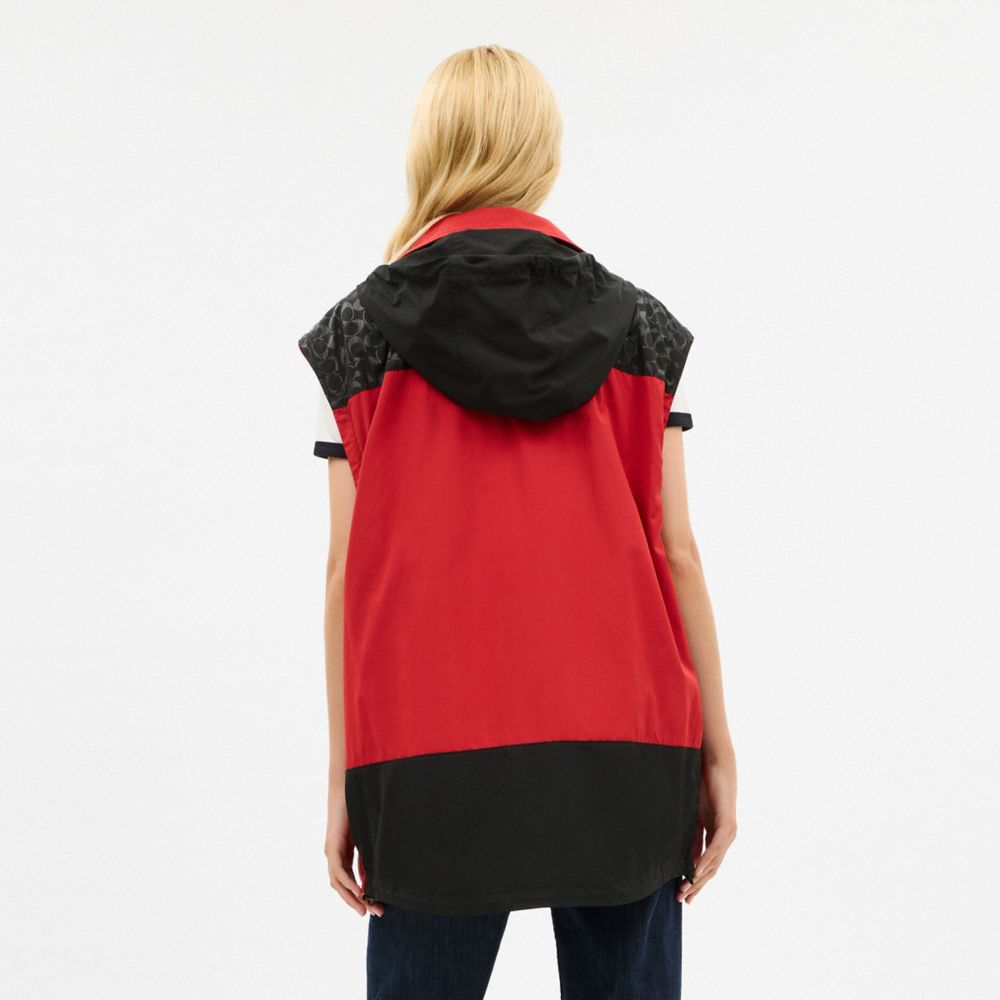 Coach Convertible Windbreaker Black Red