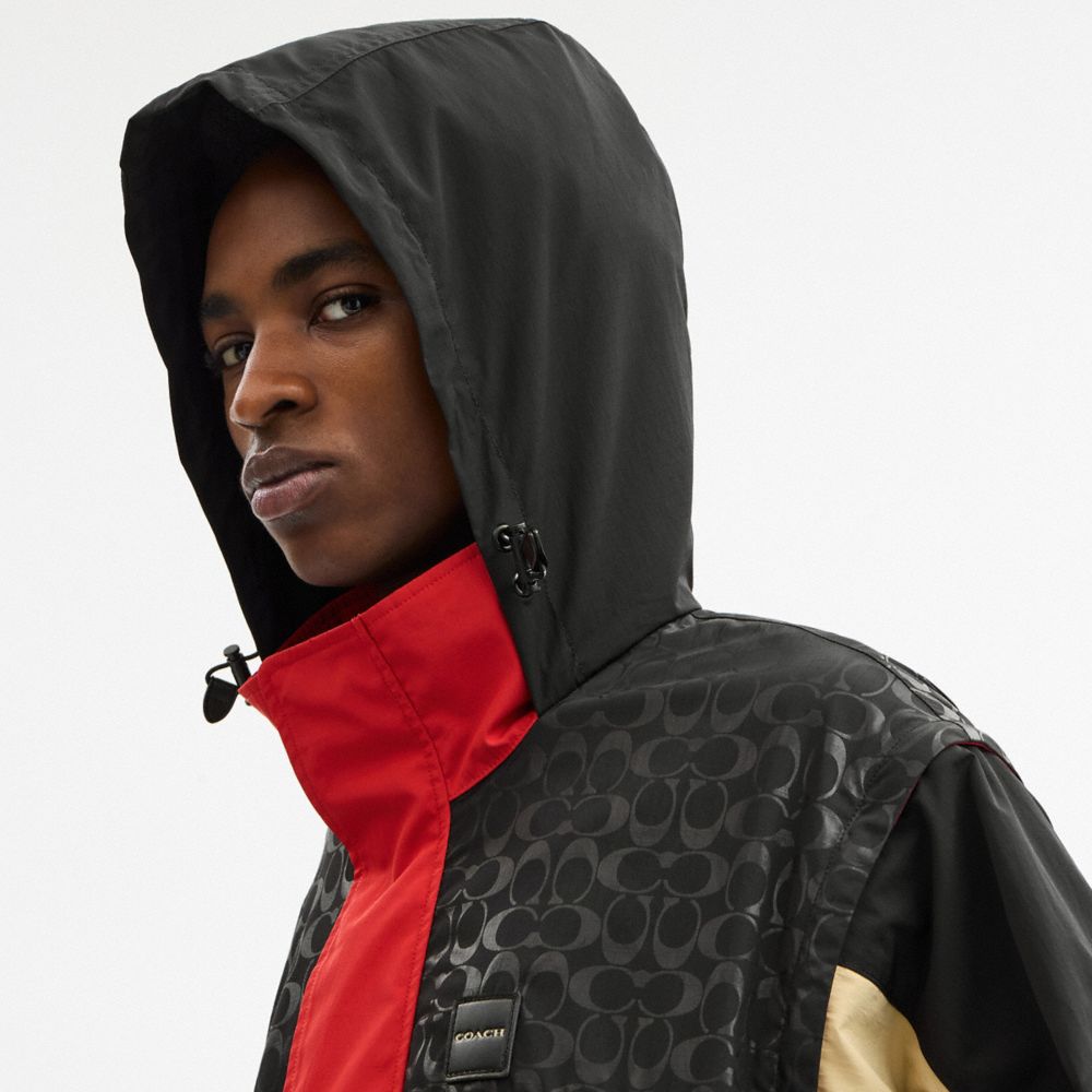 Coach Convertible Windbreaker Black Red