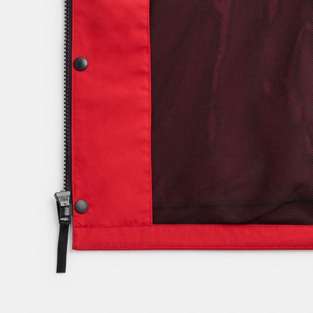 Coach Convertible Windbreaker Black Red