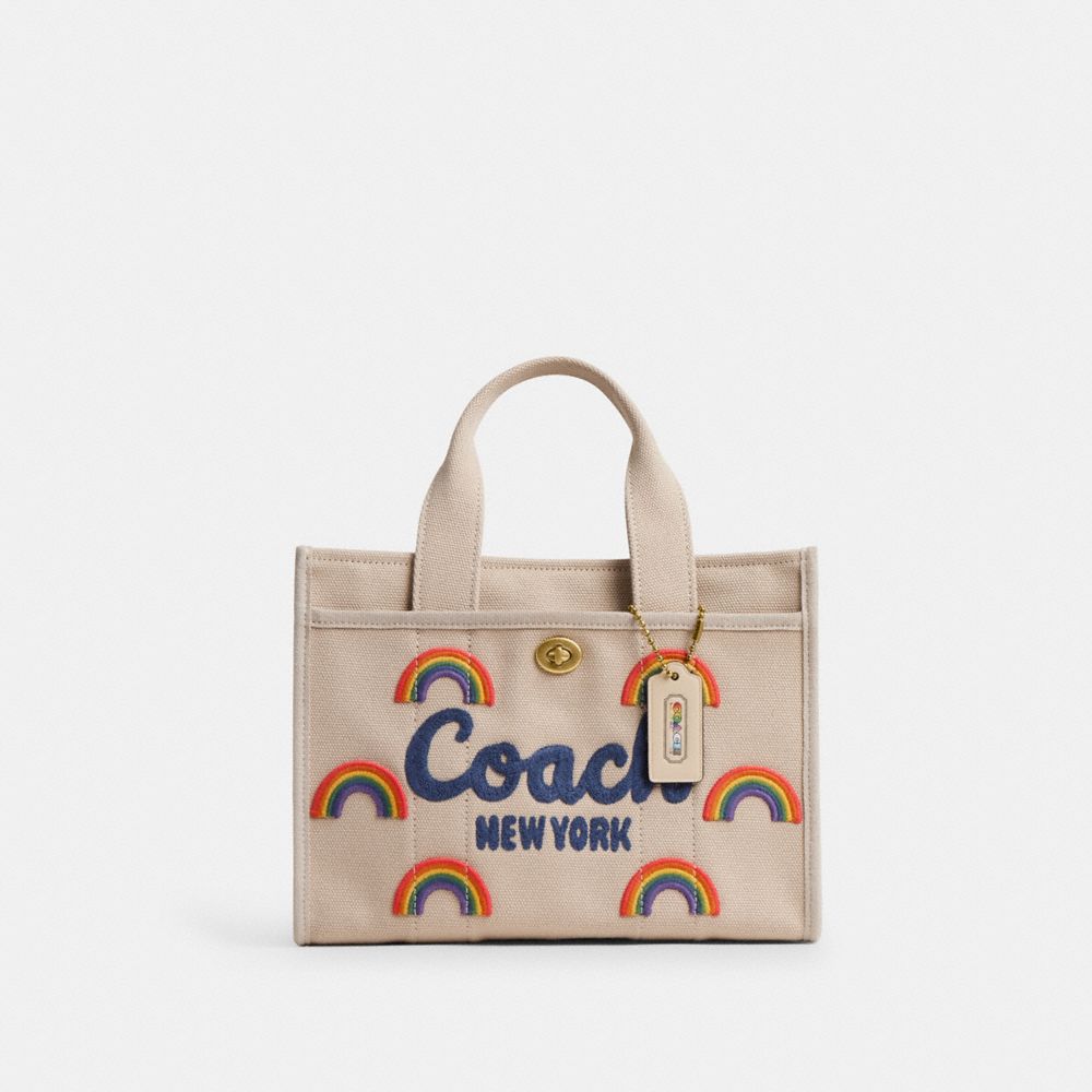Coach Cargo Tote Bag 26 With Rainbow Brass Dark Natural