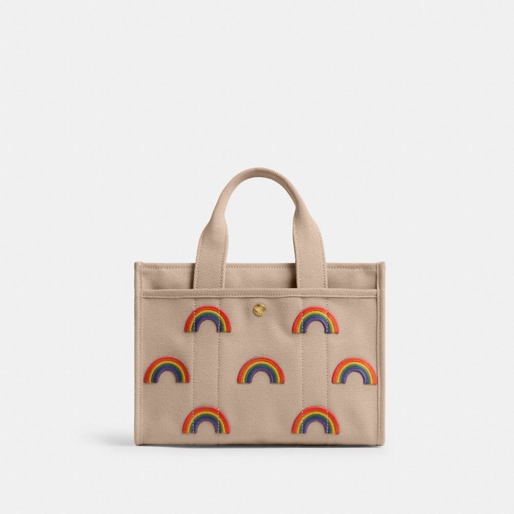 Coach Cargo Tote Bag 26 With Rainbow Brass Dark Natural