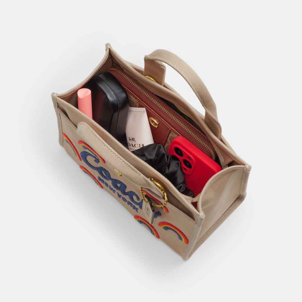 Coach Cargo Tote Bag 26 With Rainbow Brass Dark Natural