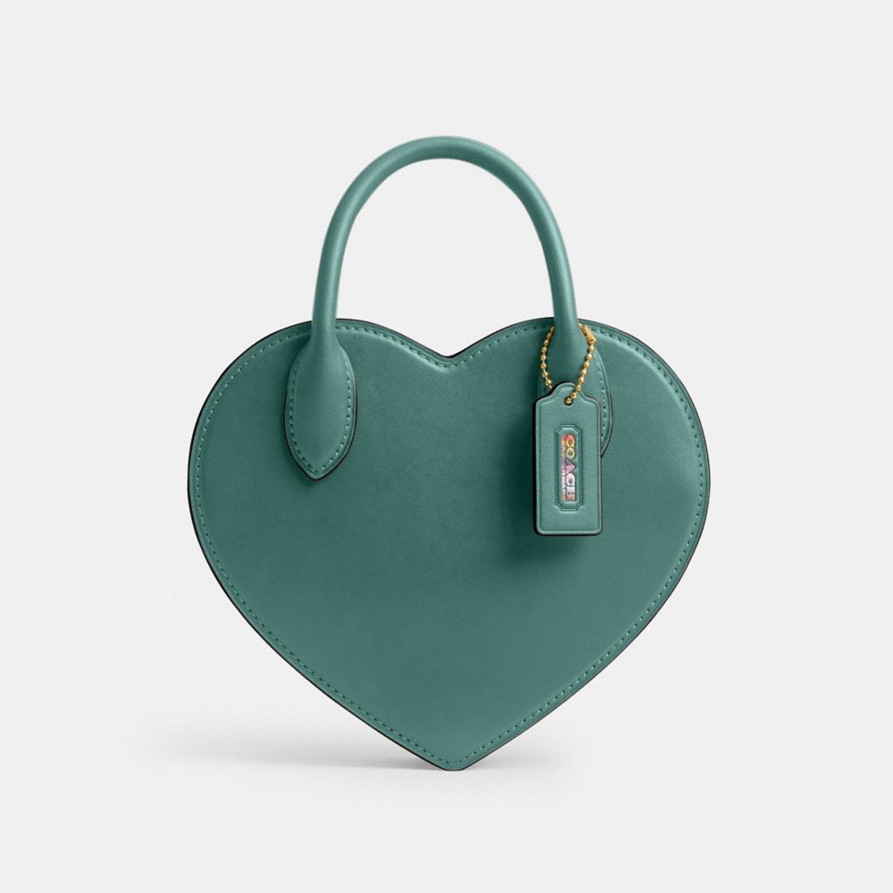 Coach Heart Bag Brass Evergreen
