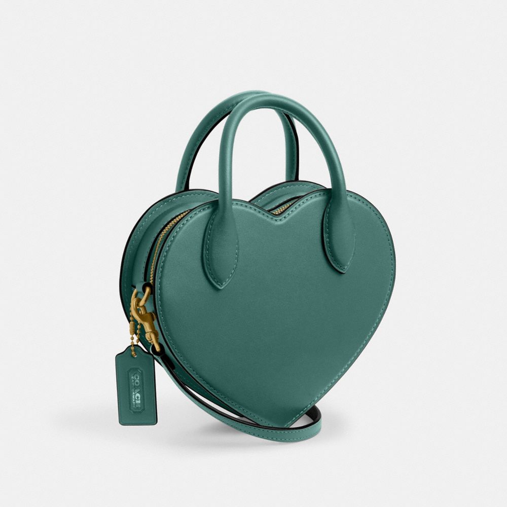 Coach Heart Bag Brass Evergreen