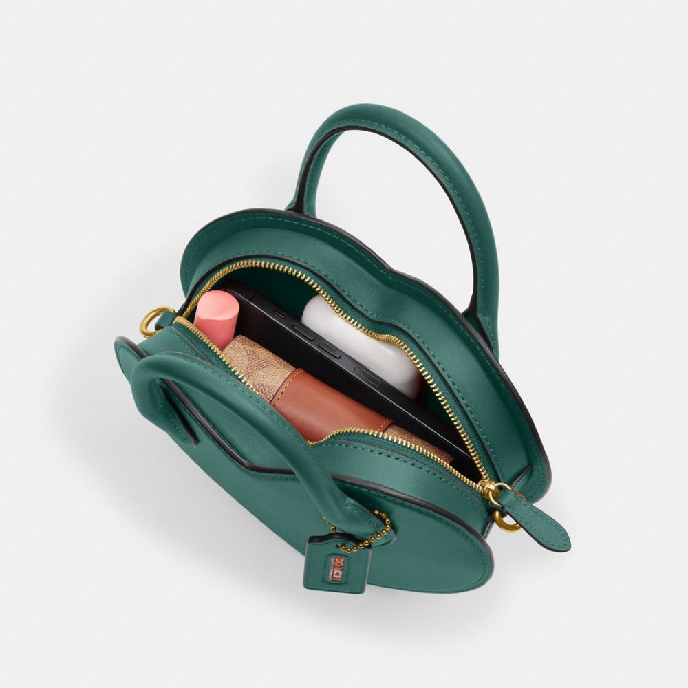 Coach Heart Bag Brass Evergreen