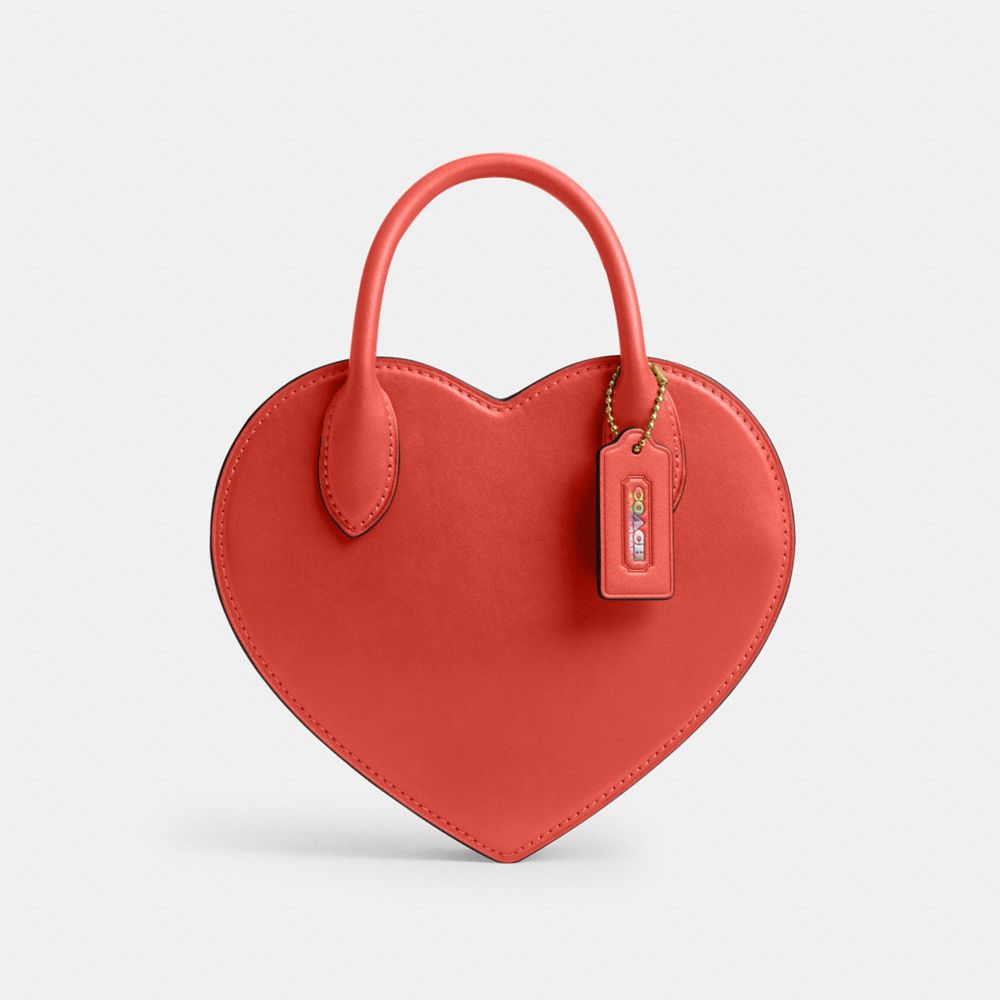 Coach Heart Bag Brass Carmine