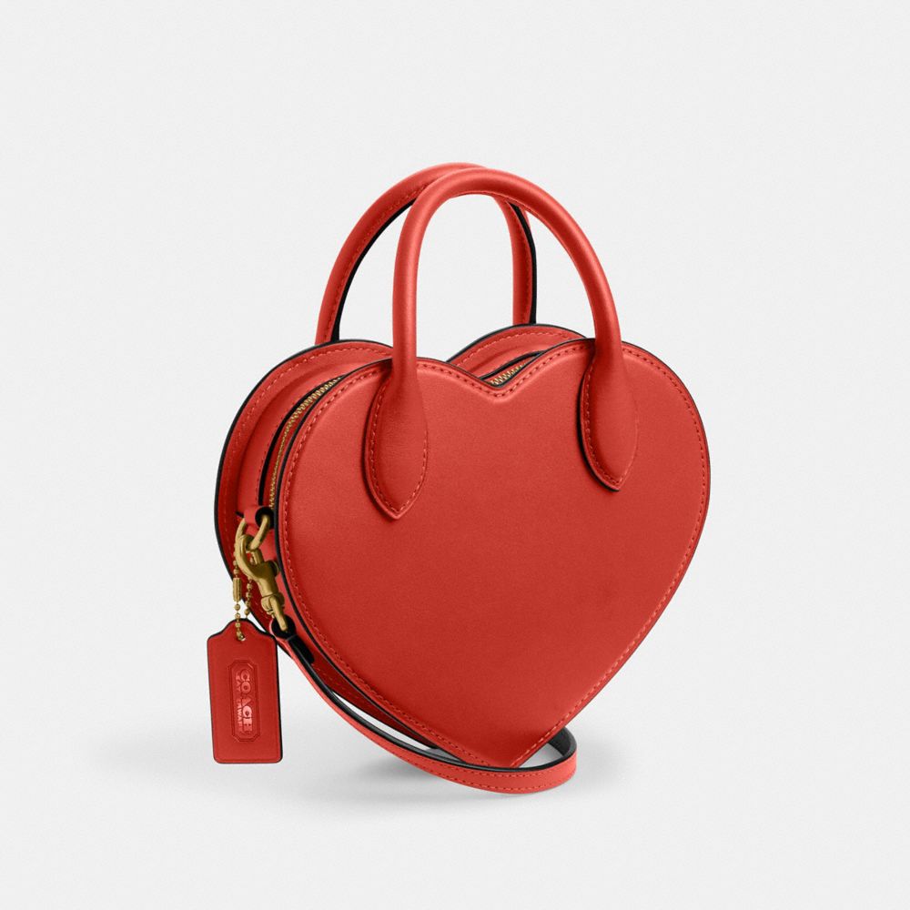 Coach Heart Bag Brass Carmine