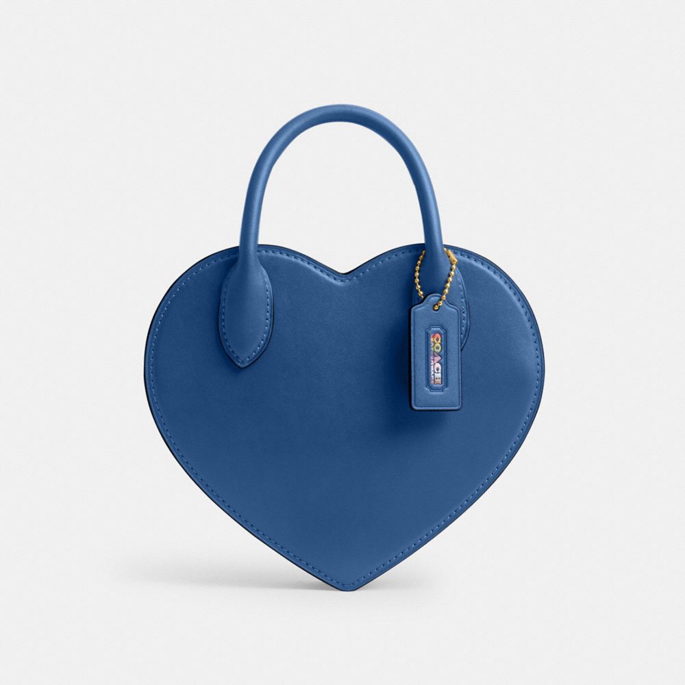 Coach Heart Bag Brass Blue