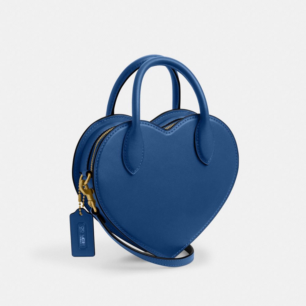 Coach Heart Bag Brass Blue