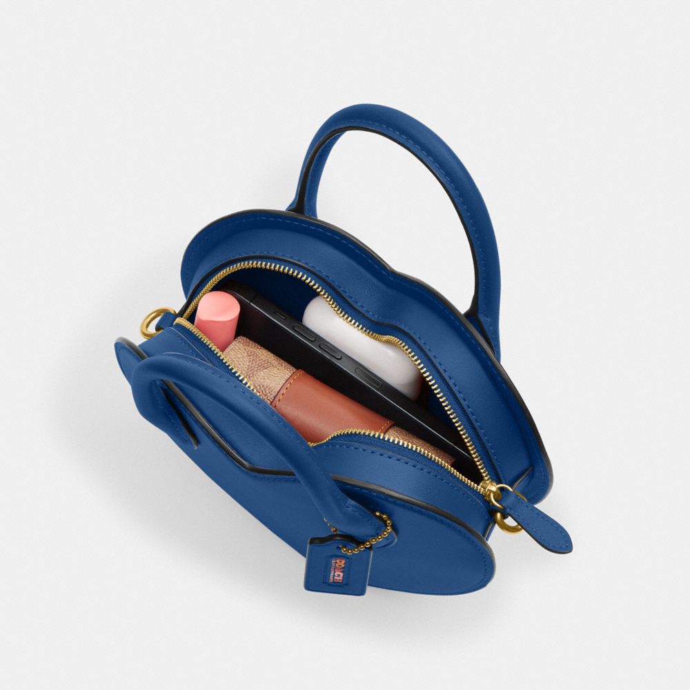 Coach Heart Bag Brass Blue