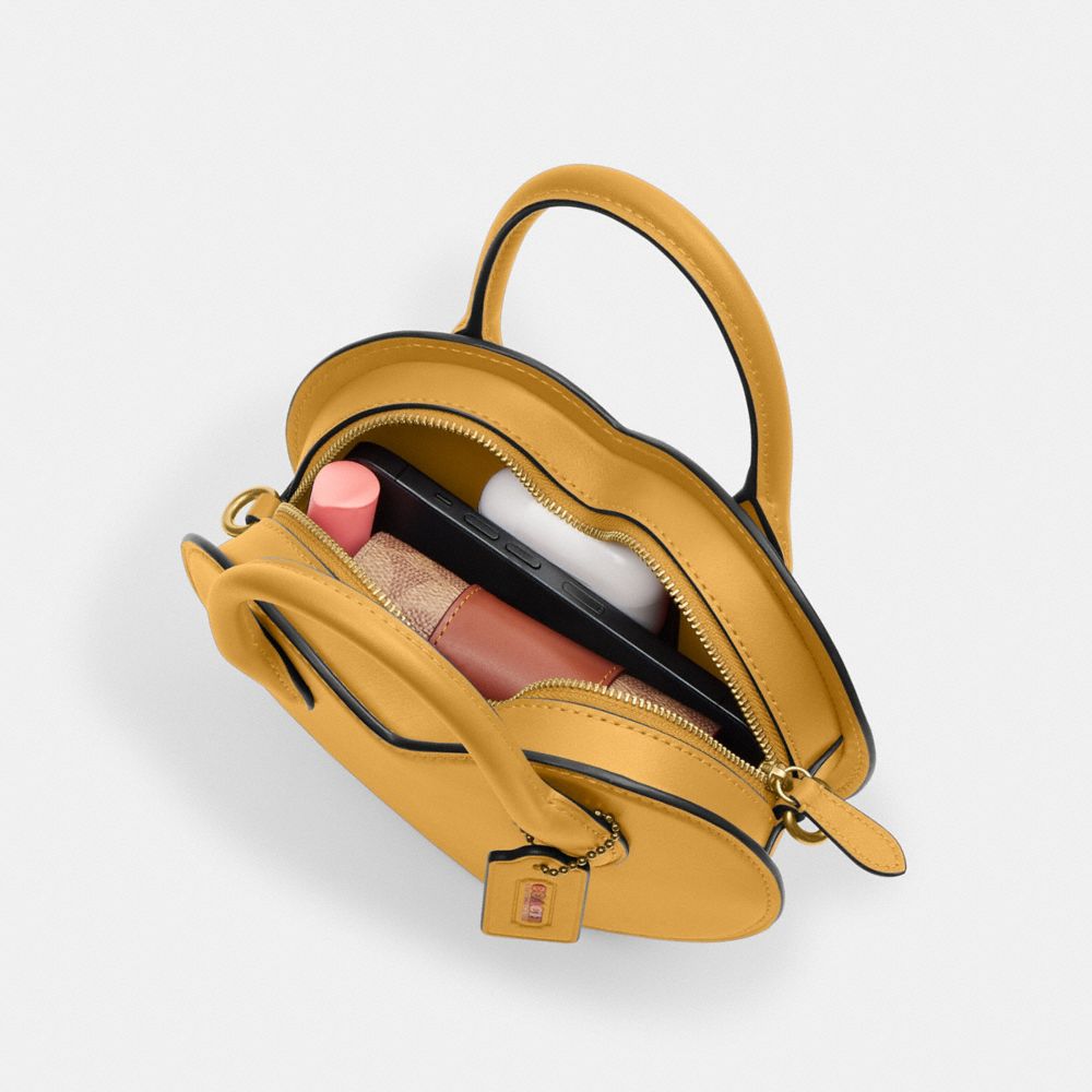 Coach Heart Bag Brass Honeycomb
