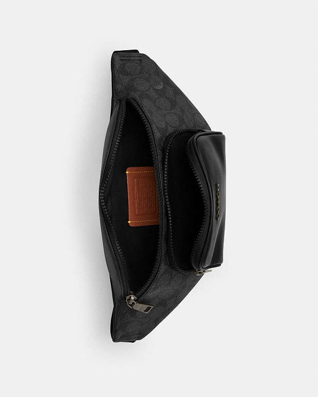 Racer Small Belt Bag In Signature Canvas Signature Canvas-Gunmetal-Charcoal-Black Signature Canvas-Gunmetal-Charcoal-Black