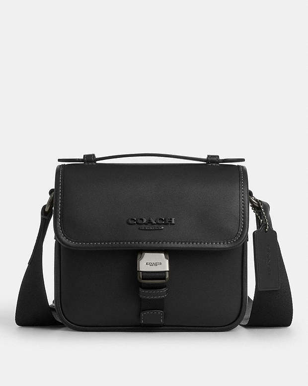 Racer Crossbody Bag Smooth Leather-Gunmetal-Black Smooth Leather-Gunmetal-Black