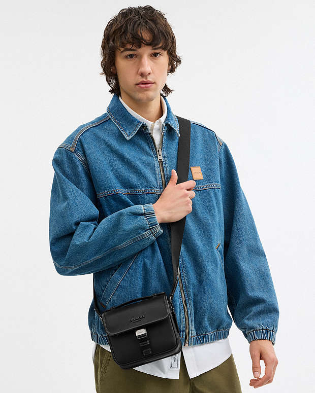 Racer Crossbody Bag Smooth Leather-Gunmetal-Black Smooth Leather-Gunmetal-Black