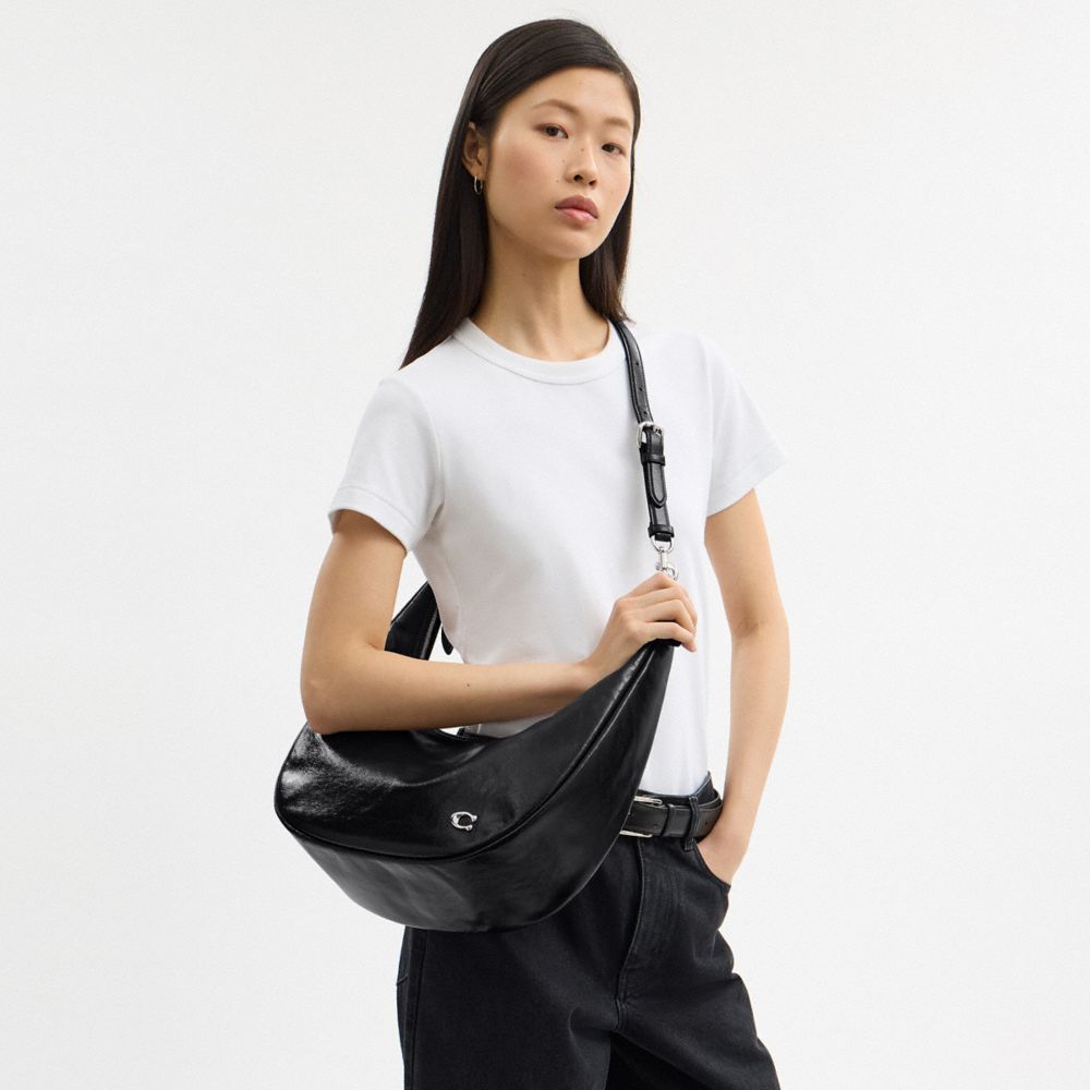 Coach Juliet Sling Bag Silver Black