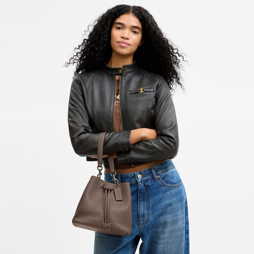 Coach Rowan Bucket Bag Gunmetal Dark Stone