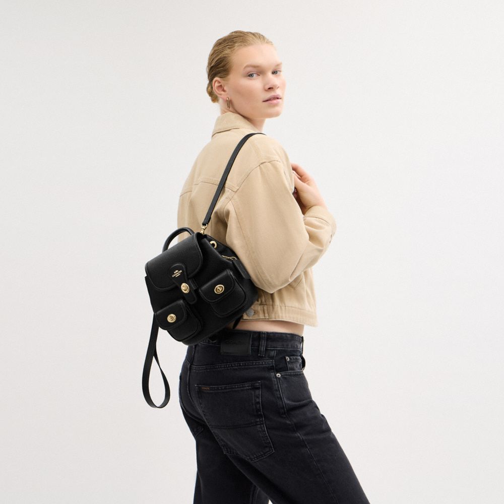 Coach Hadley Backpack Gold Black