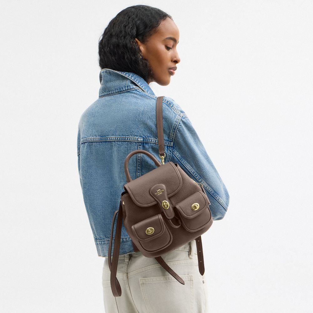 Coach Hadley Backpack Gold Dark Stone