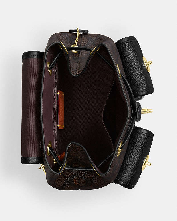 Hadley Backpack In Signature Canvas Signature Canvas-Gold-Walnut-Black Signature Canvas-Gold-Walnut-Black