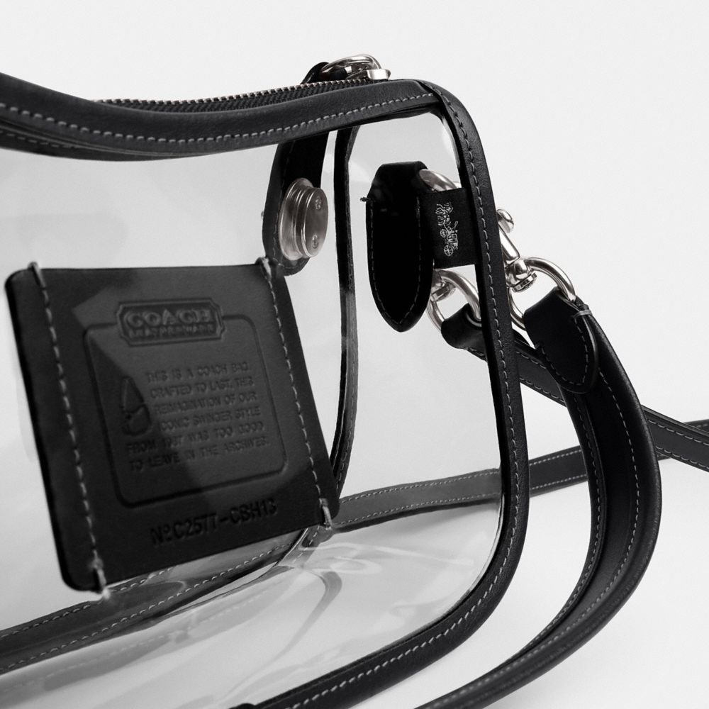 Coach Stadium Swinger Bag Silver Black