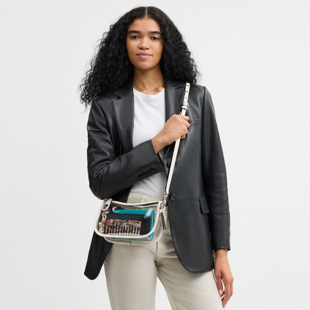 Coach Stadium Swinger Bag Silver Chalk