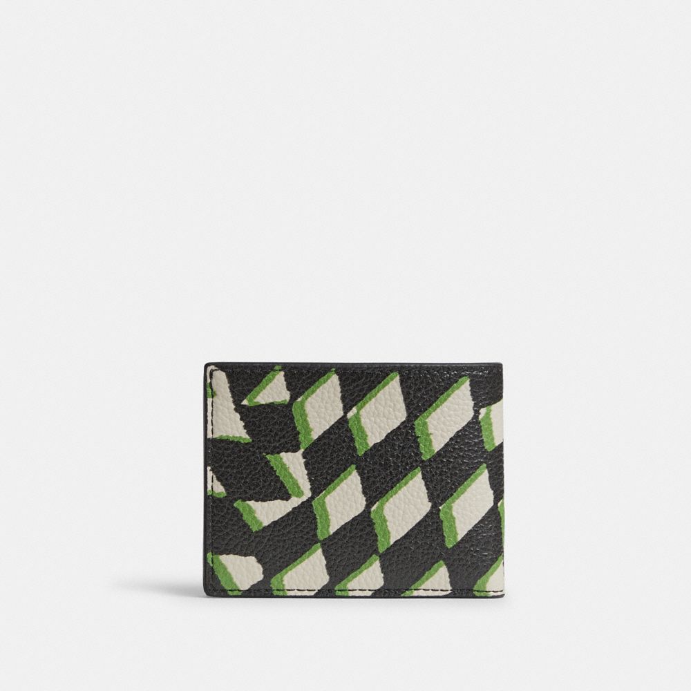 Coach Slim Billfold Wallet With Geo Check Print Black
