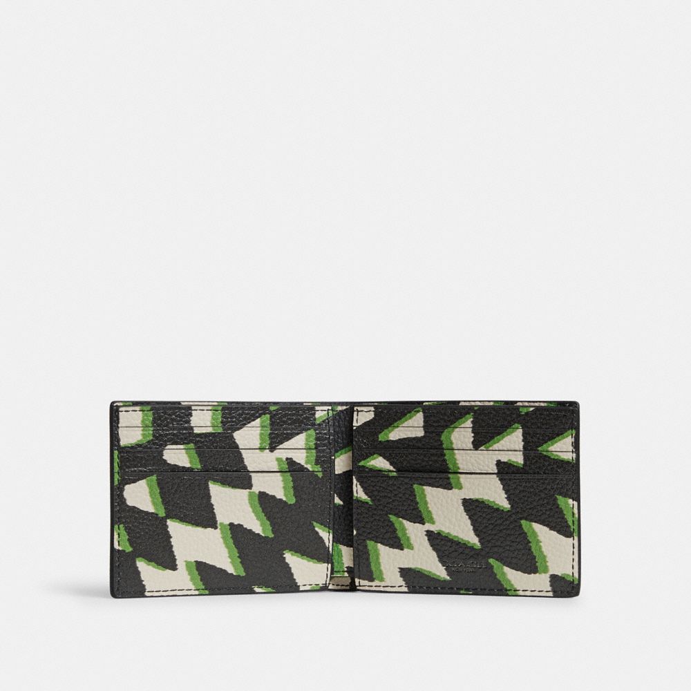 Coach Slim Billfold Wallet With Geo Check Print Black