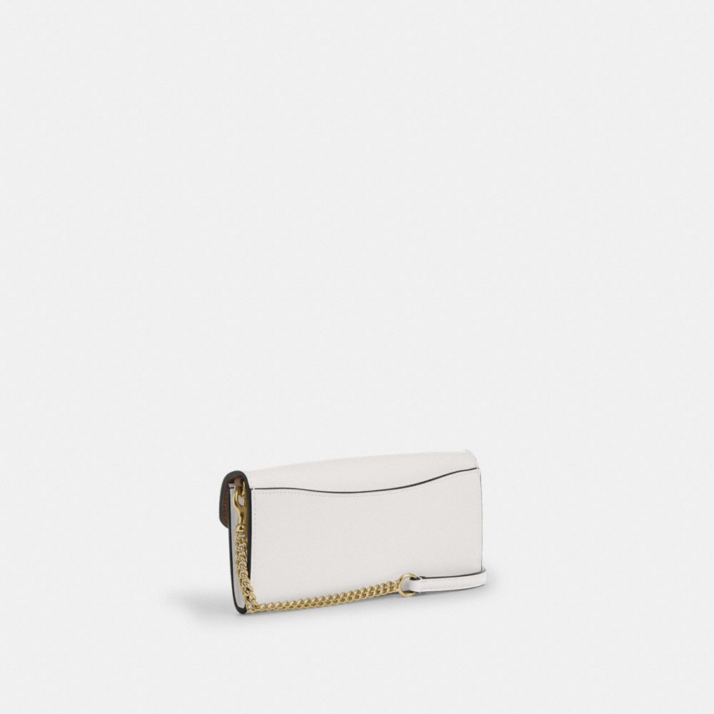 Coach Klare Wallet With Chain Gold Chalk