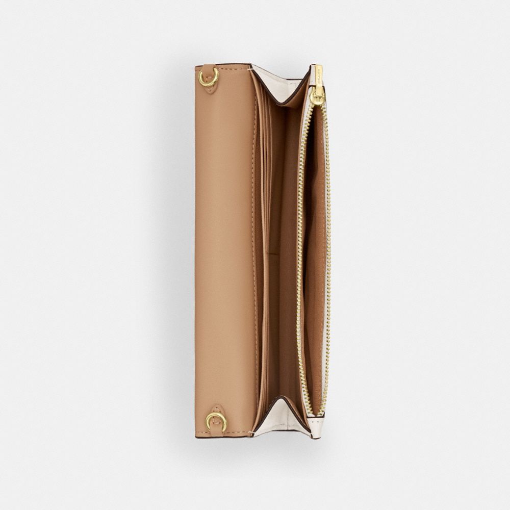 Coach Klare Wallet With Chain Gold Chalk
