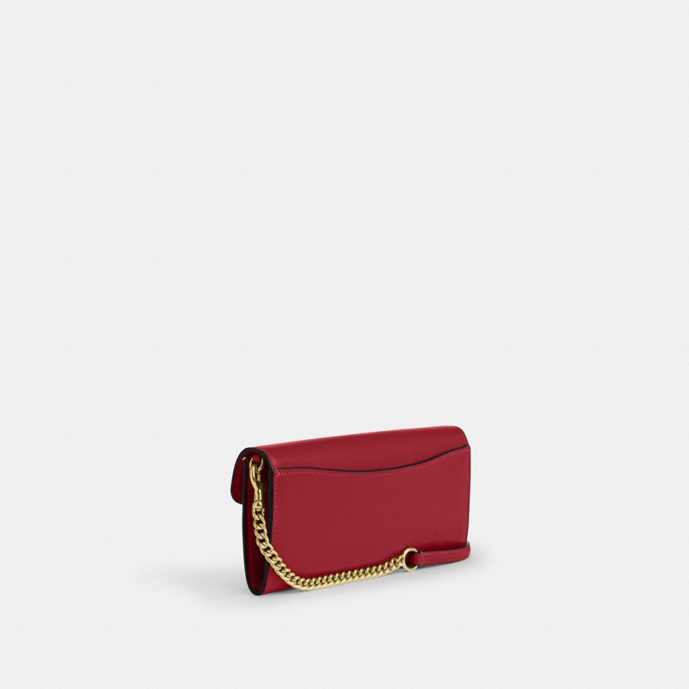 Coach Klare Wallet With Chain Gold True Red